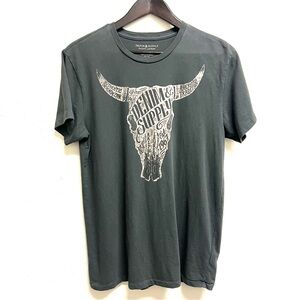 Denim & Supply Ralph Lauren Y2K vintage t-shirt with a bull skull graphic gray